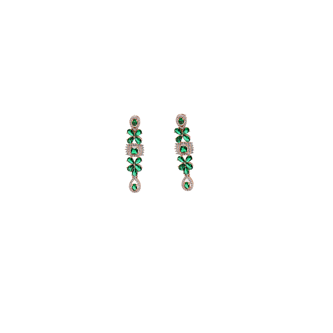 Rose Gold Emerald Earrings