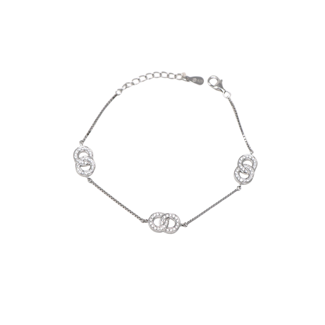 Silver Double Hoops Bracelet