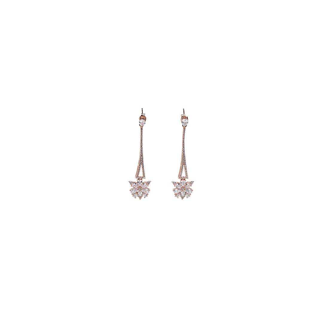 Rose Gold Flower Danglers