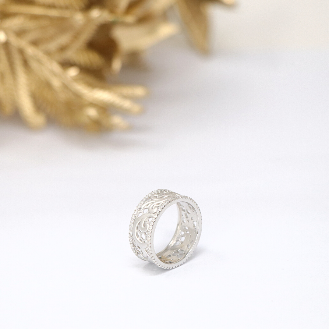 Silver Matte Wave Band