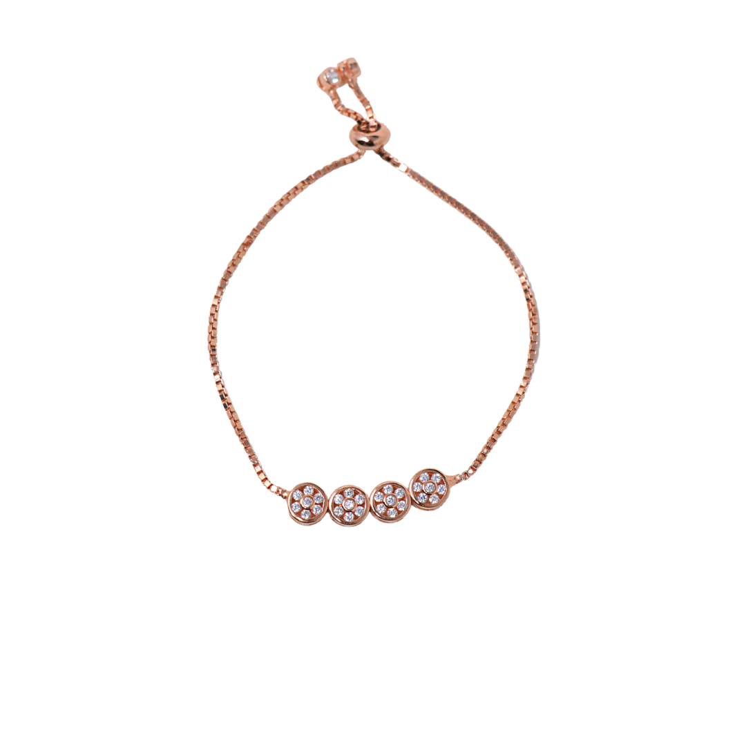 Rose Gold Four Flower Adjustable Bracelet