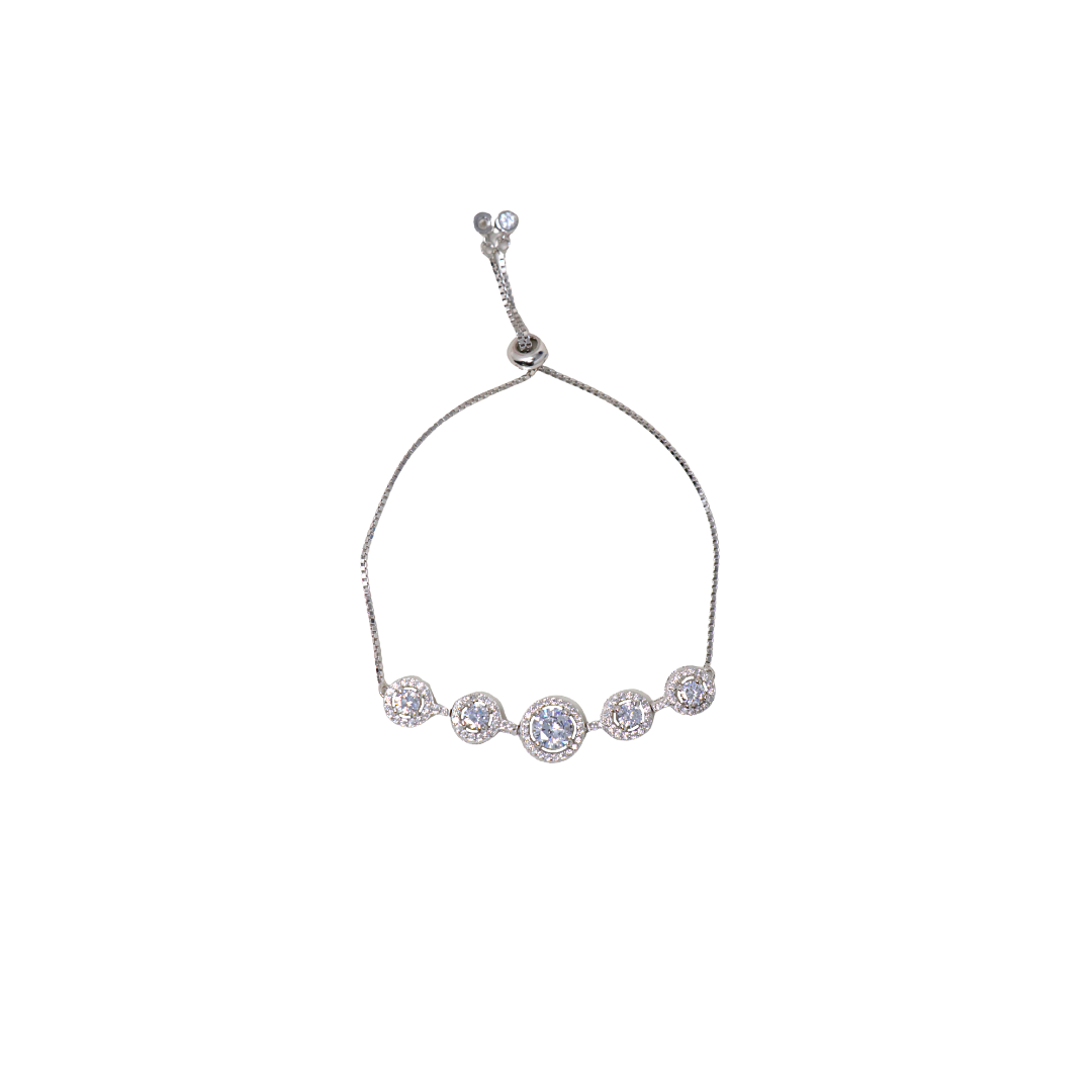 Silver Solitaire Adjustable Bracelet
