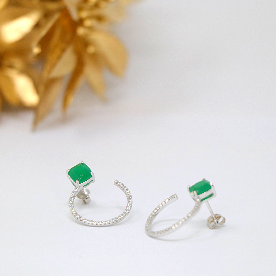 Silver Emerald Loop