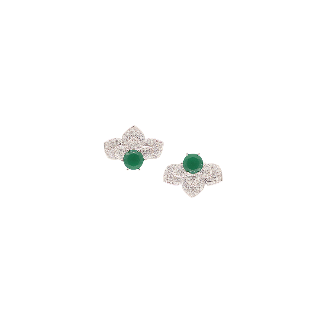 Silver Emerald Half Flower