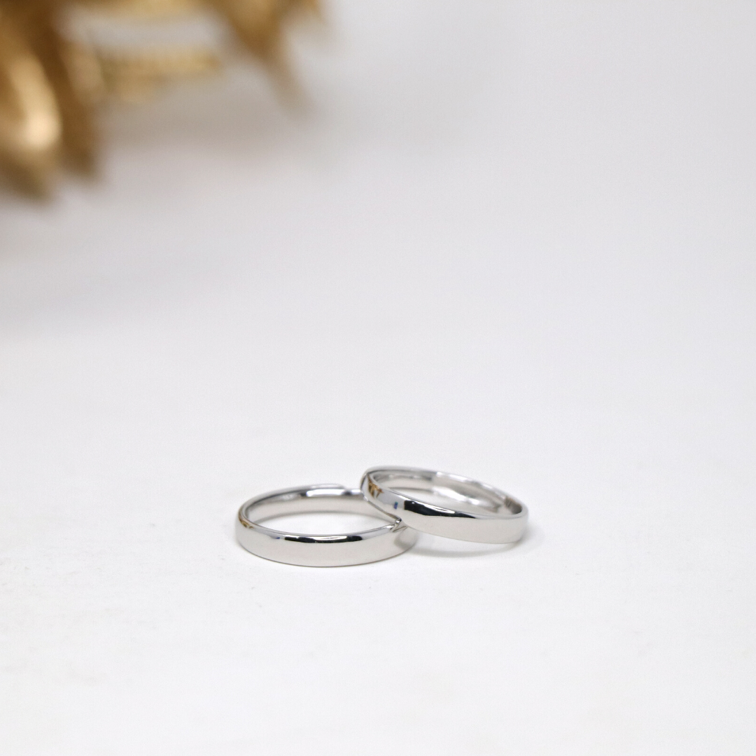 Silver Plain Couple Ring
