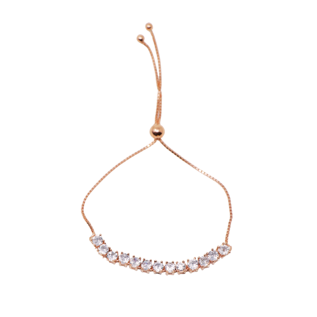 Rose Gold Solitaire Adjustable Bracelet