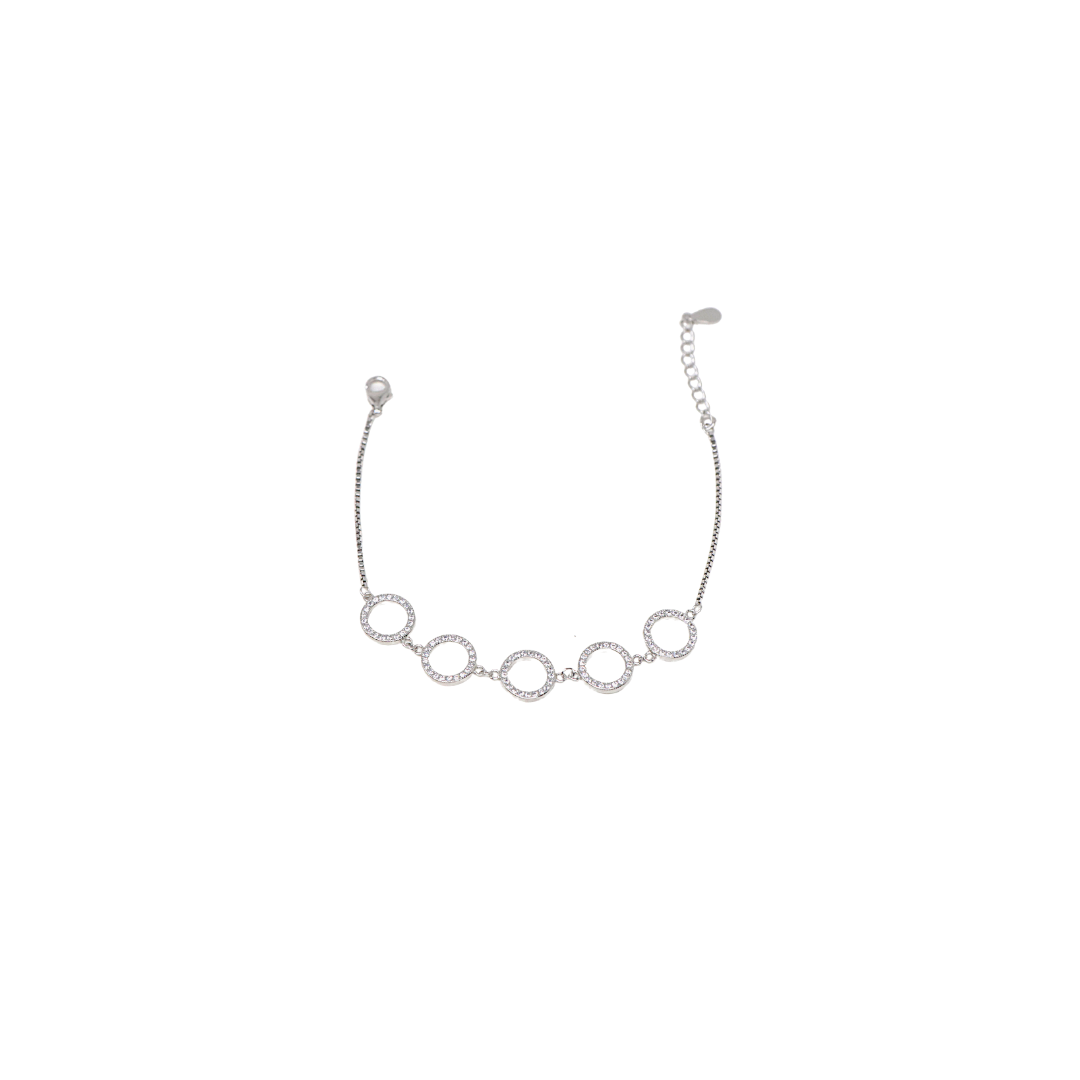 Silver Basic 5 Round Bracelet