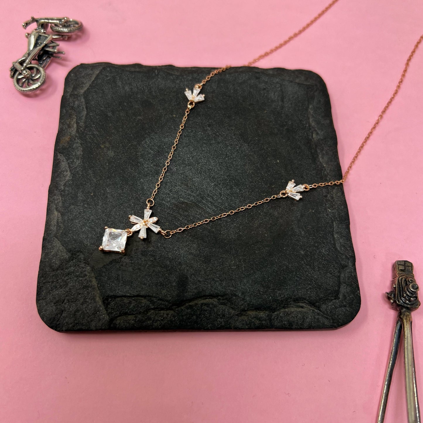 Princess Cut Charm Chain