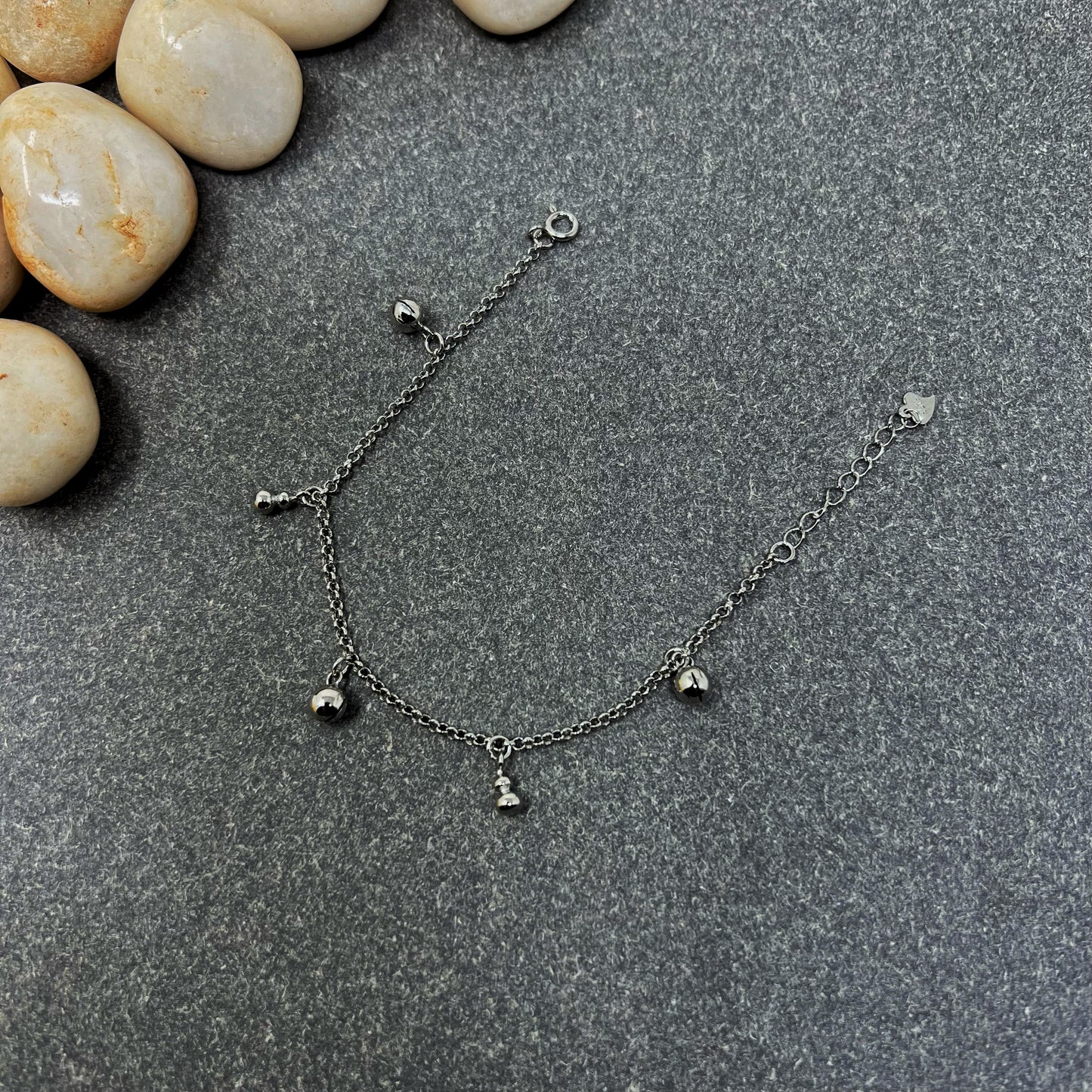 Silver Ball Charms Bracelet