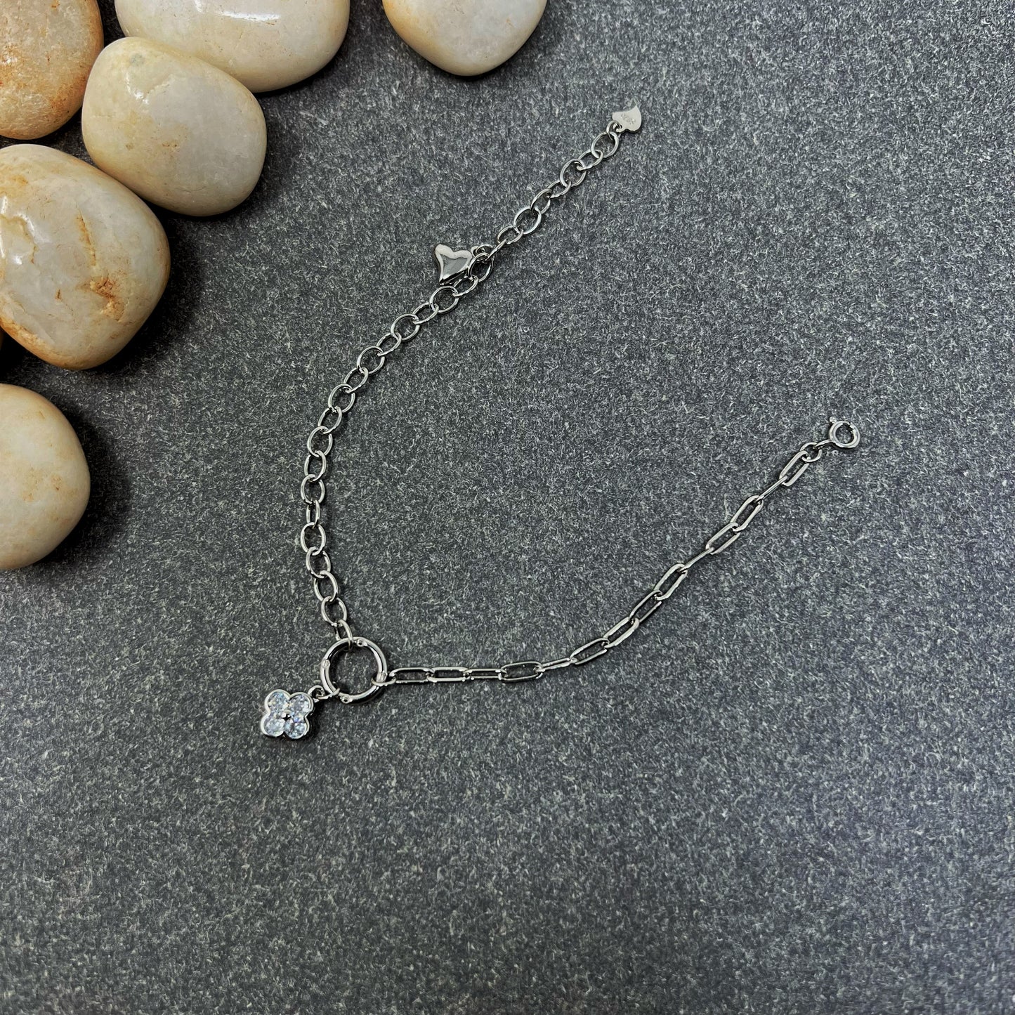 Silver Vancleef Charms Bracelet