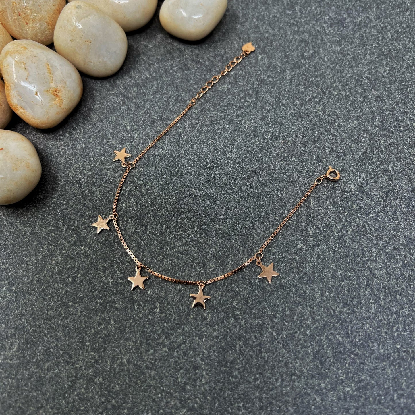 Rose Gold Star Charms Bracelet