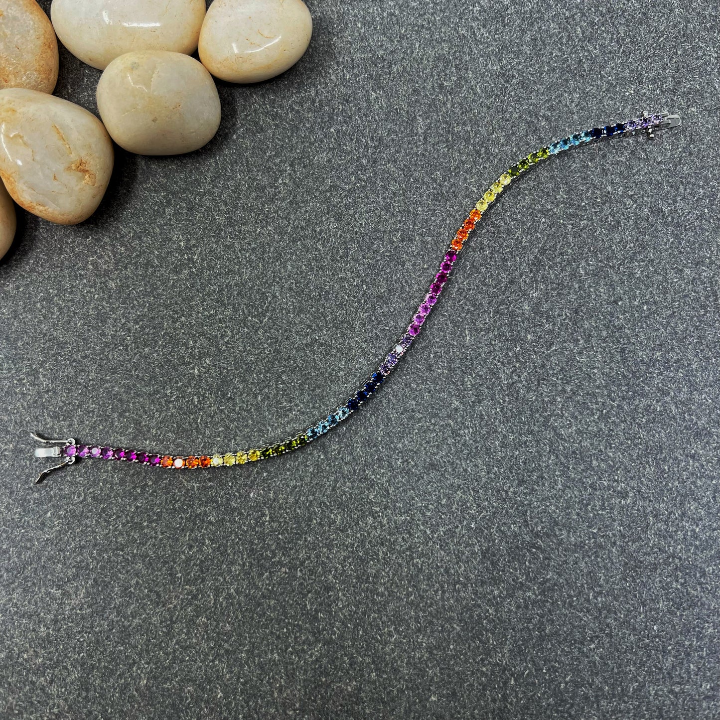 Rainbow Solitaire Tennis Bracelet