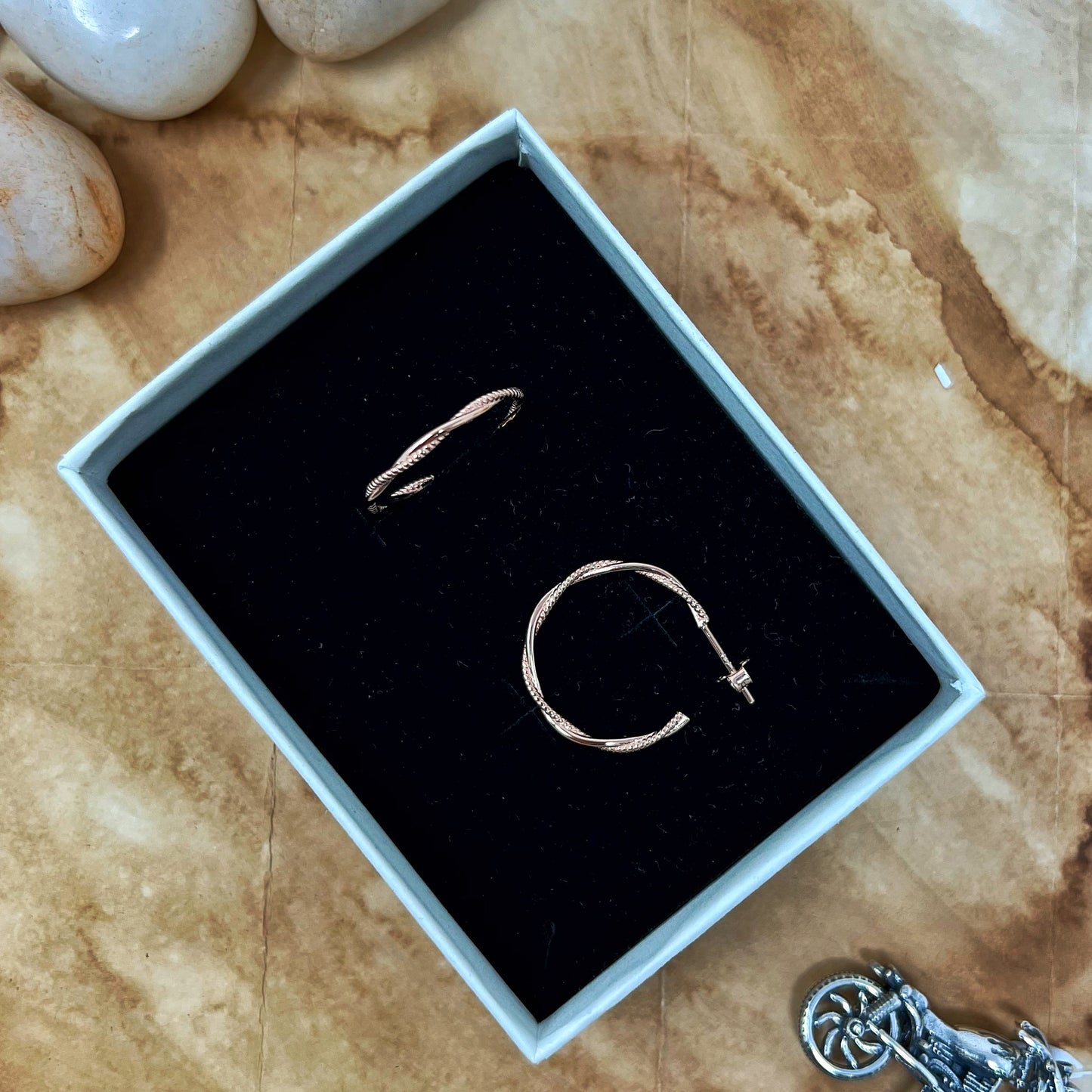 Rose Gold Twist C Hoop