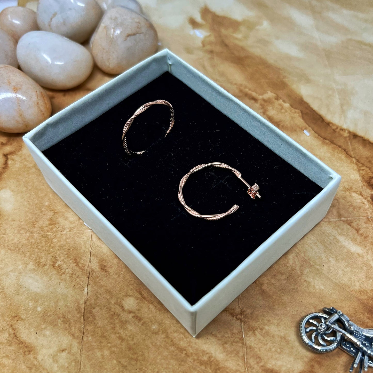 Rose Gold Twist C Hoop
