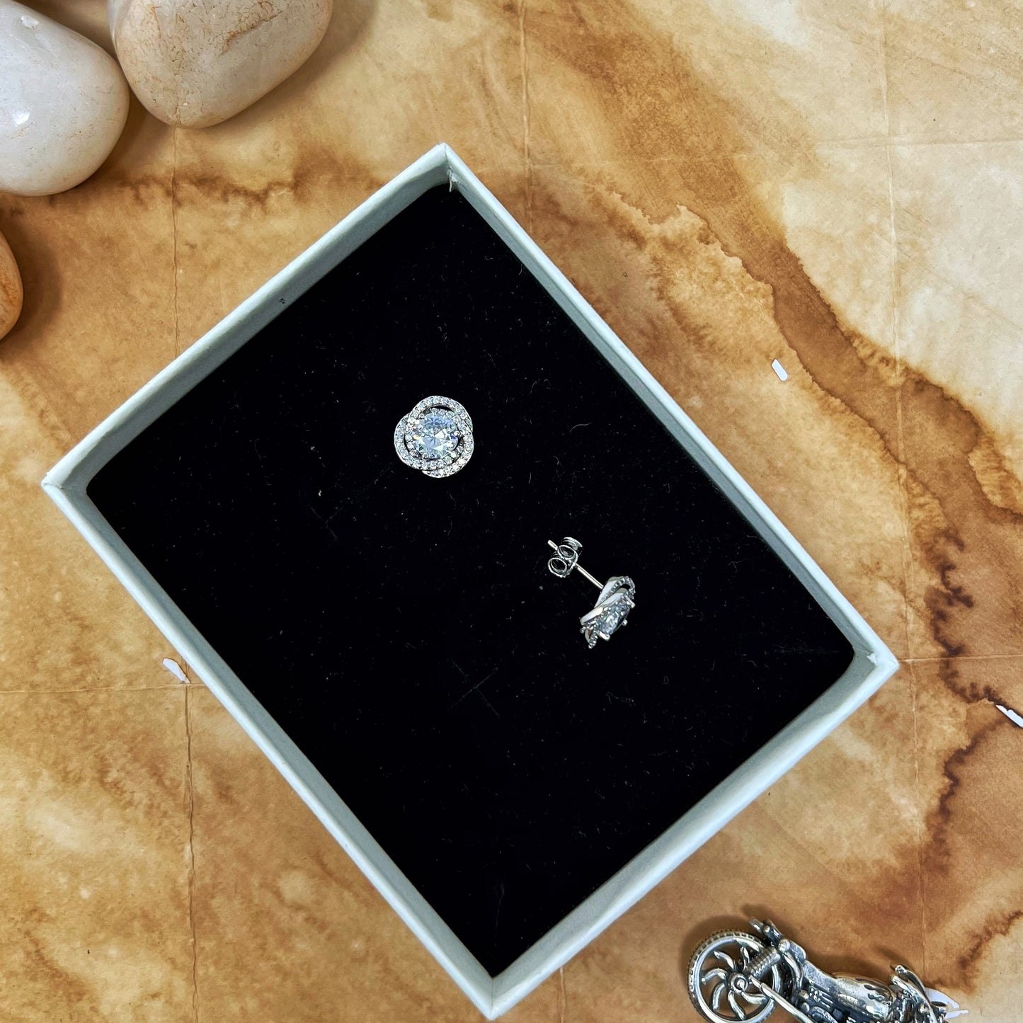 Silver Solitaire Studs