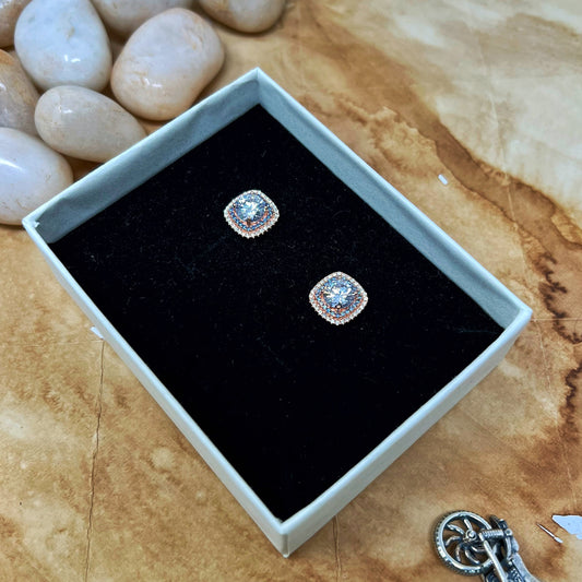 Rose Gold Solitaire Studs