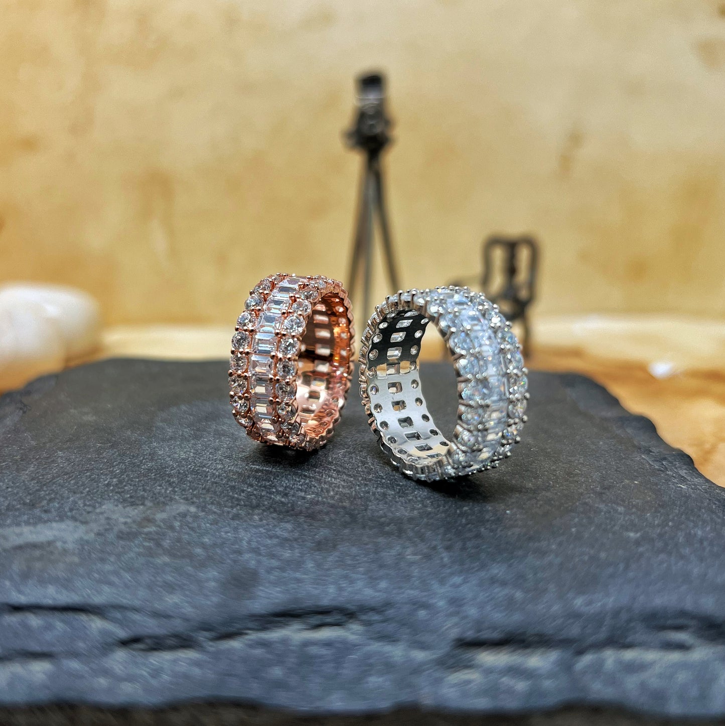 Emerald Cut Studded Band