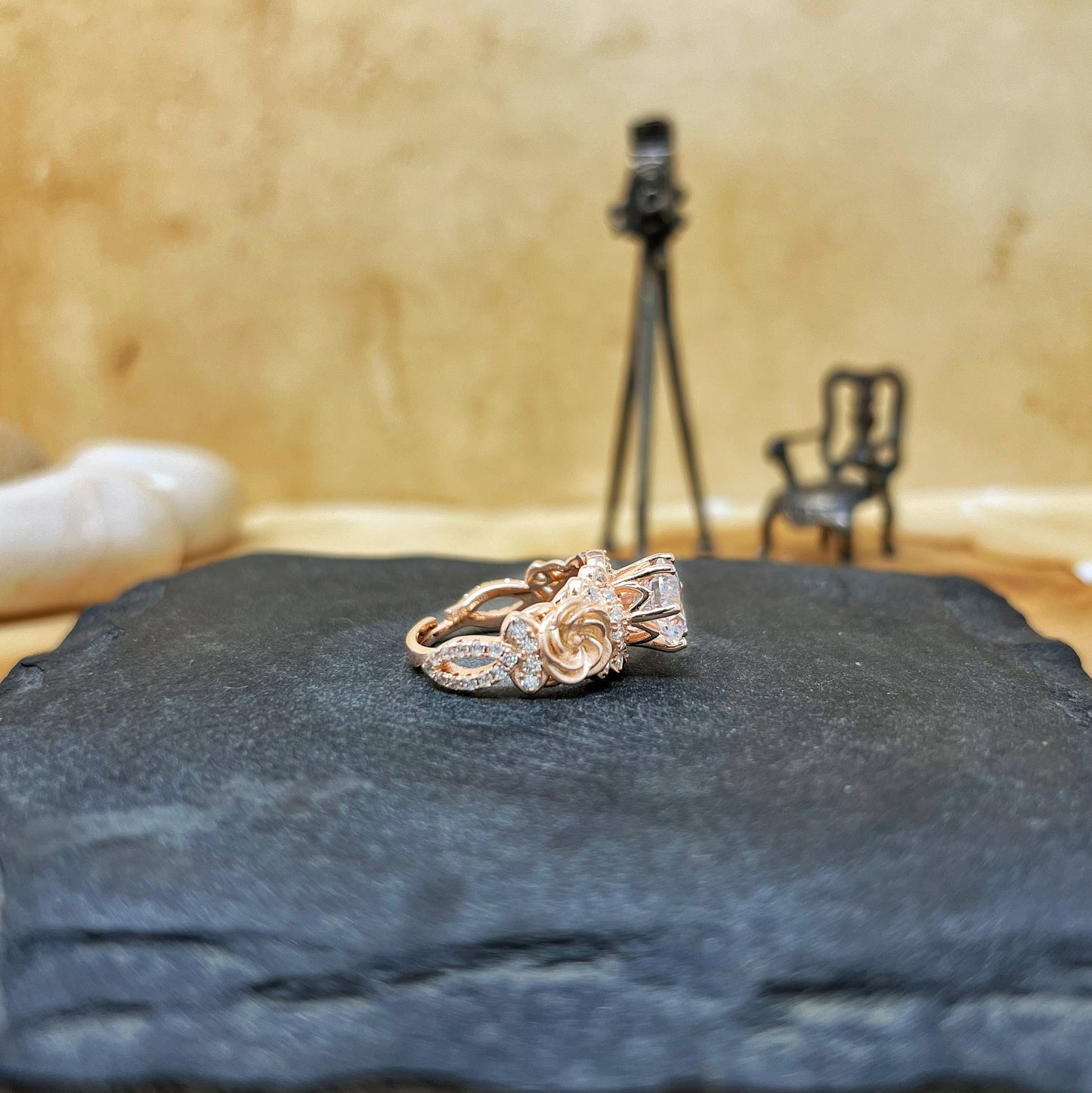 Solitaire Rose Ring