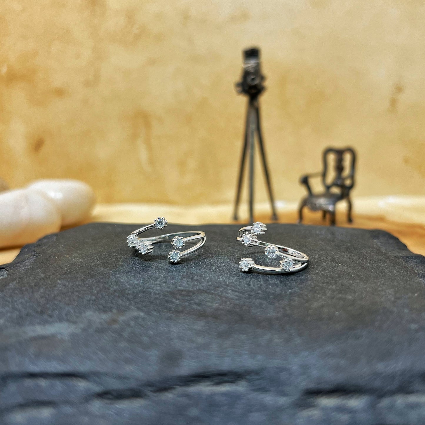 Five Solitaire Toe Rings