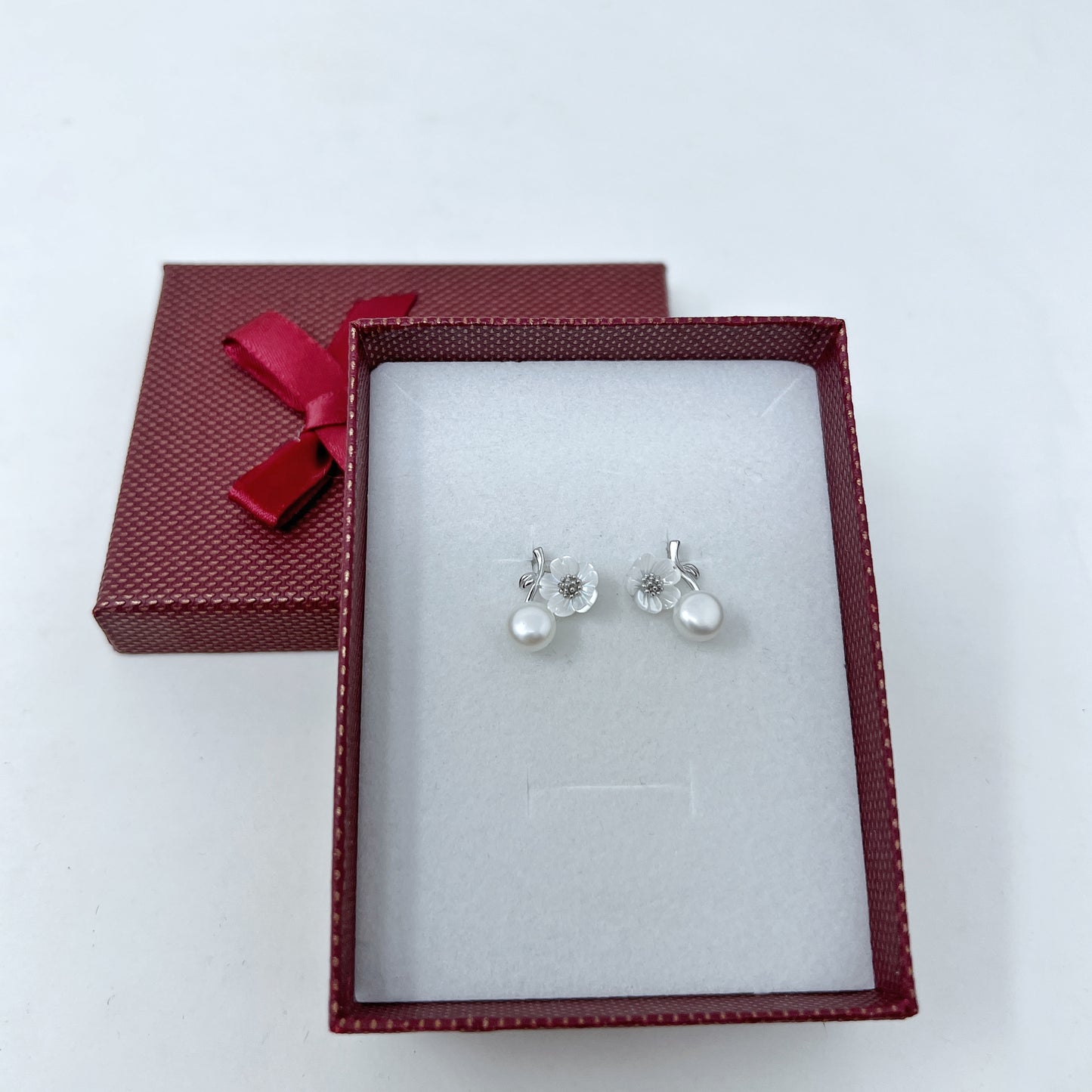Silver MOP Pearl Studs