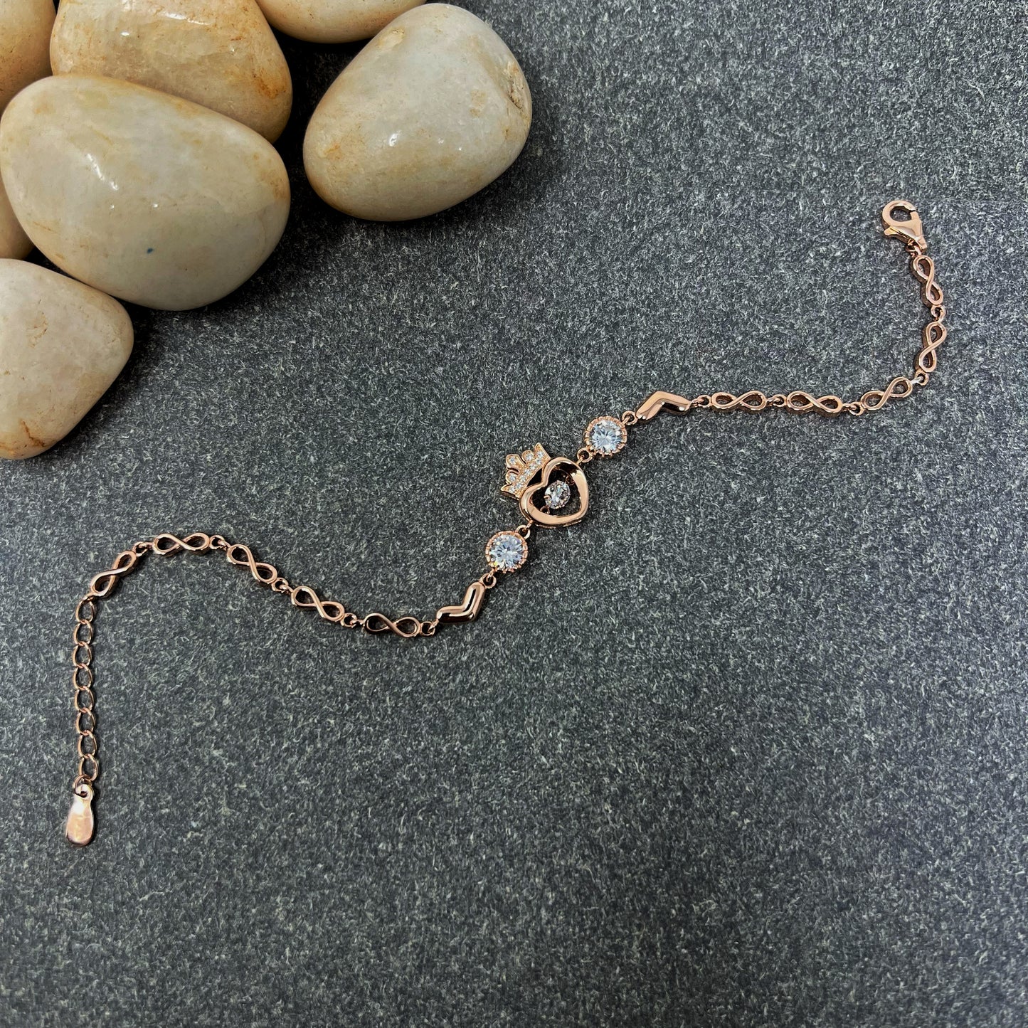 Rose Gold Dancing Heart Bracelet