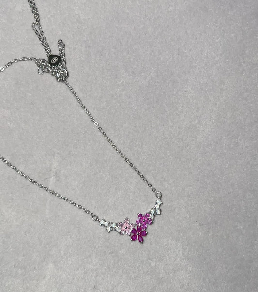 Floral Sparkle Sterling Silver Chain