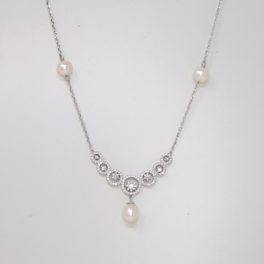 Flower Pearl Chain And Locket