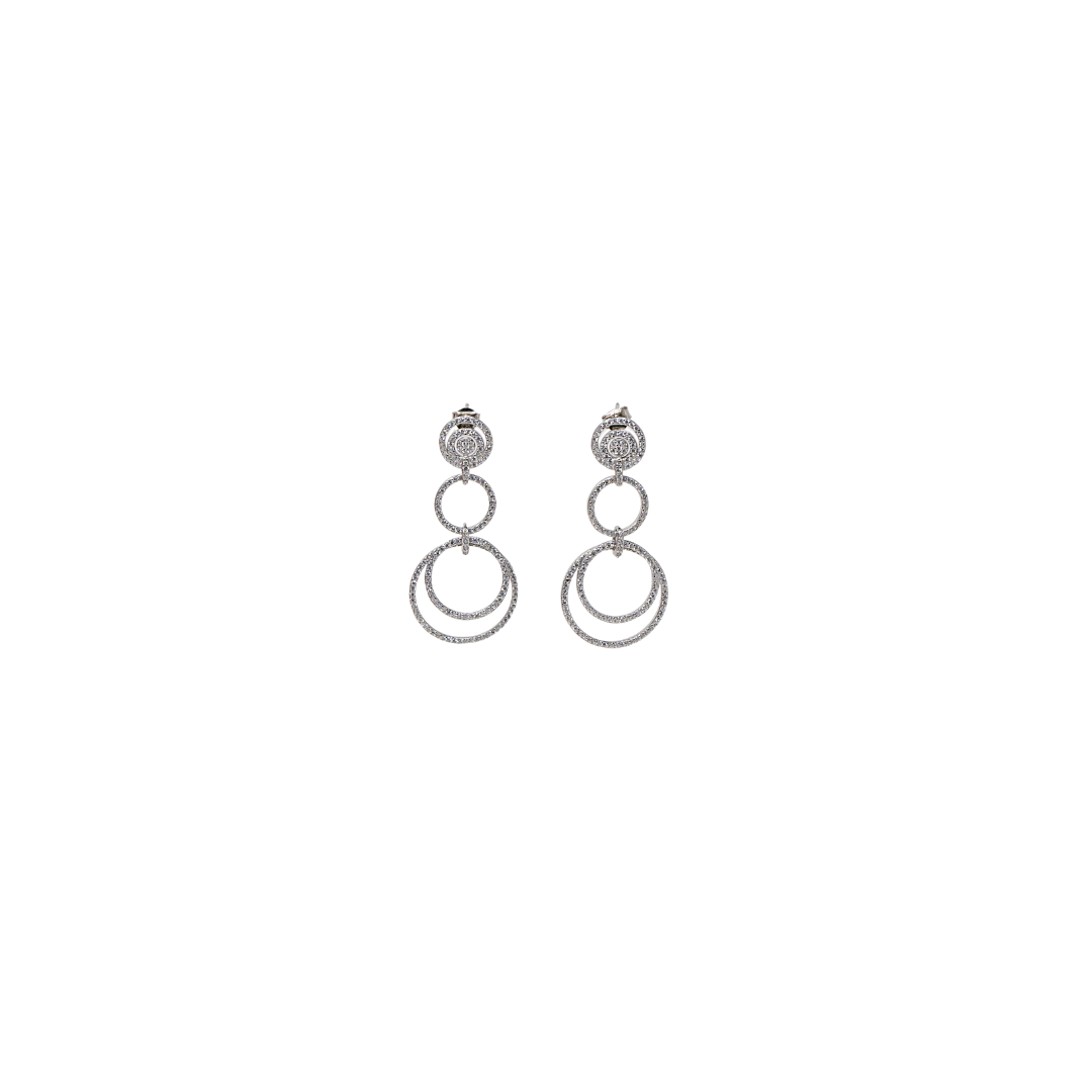Silver Double Round Earring