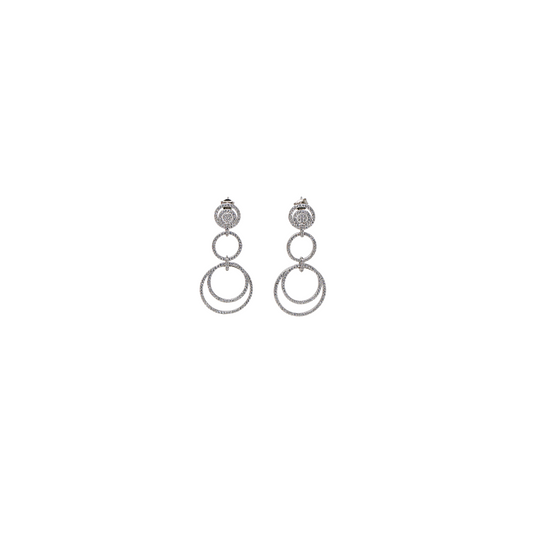 Silver Double Round Earring