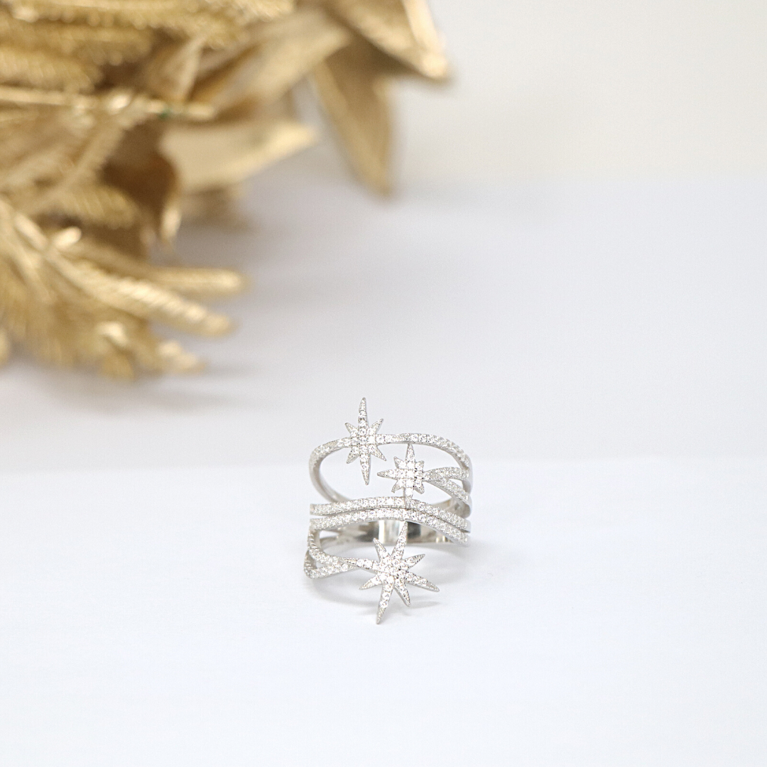 Silver Star Cocktail Ring