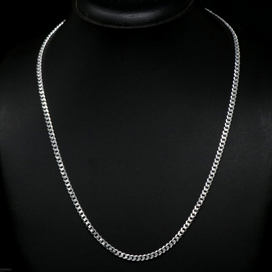 Silver Solid Cuban Link Chain