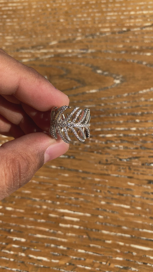 Silver Leaves Band Ring