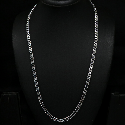 Silver Solid Cuban Link Chain
