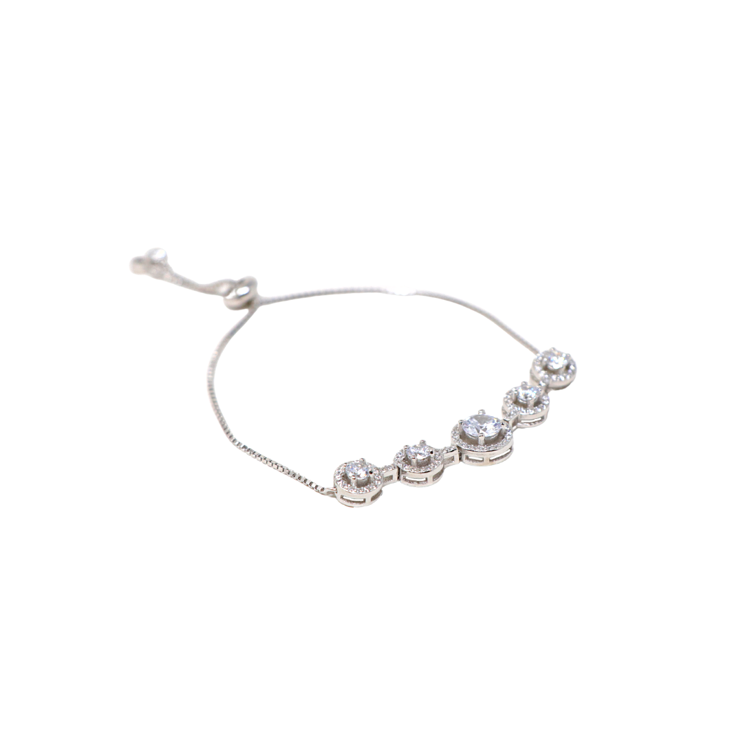 Silver Solitaire Adjustable Bracelet