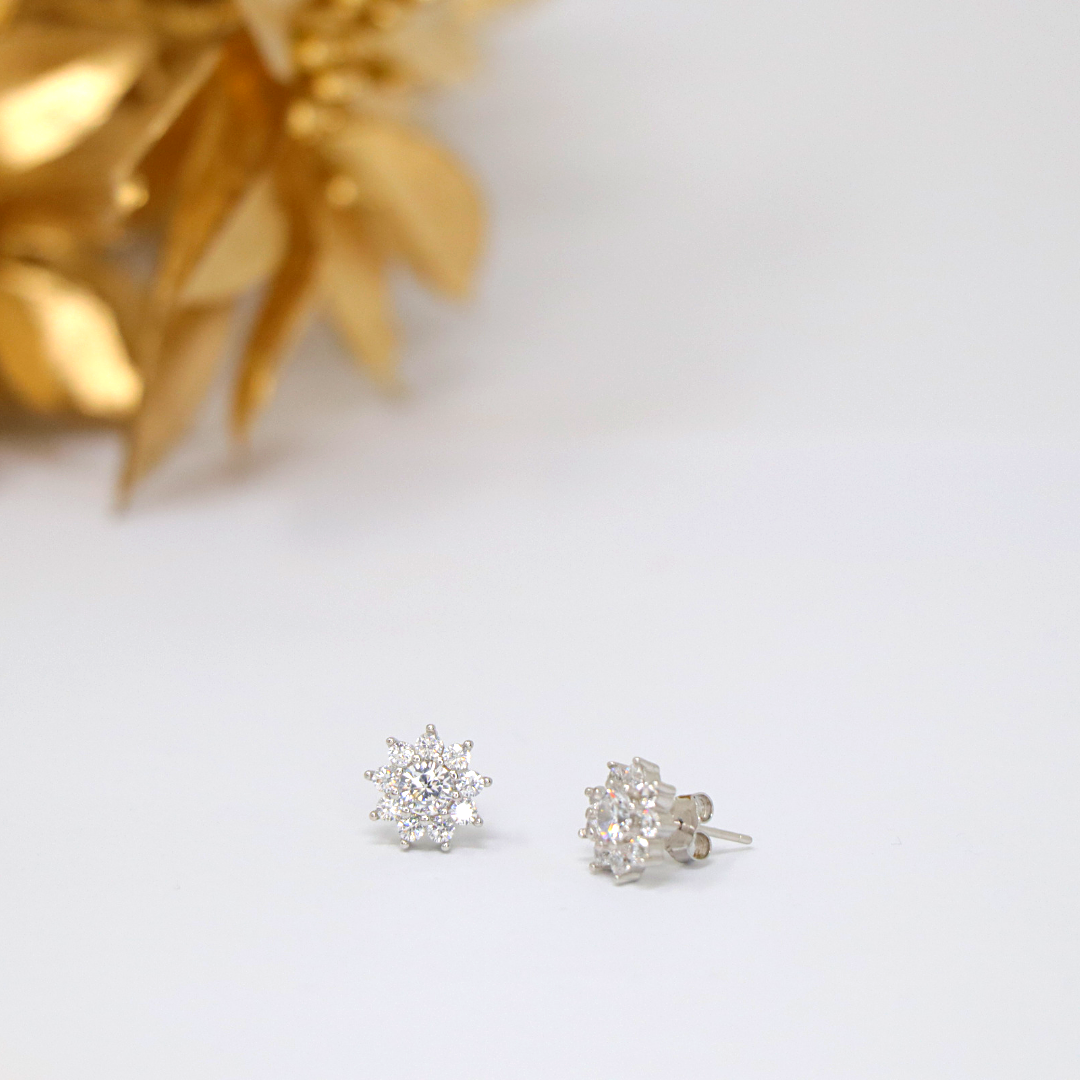 Silver Solitaire Studs