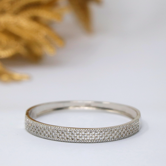 Silver Solitaire Checkered Bracelet