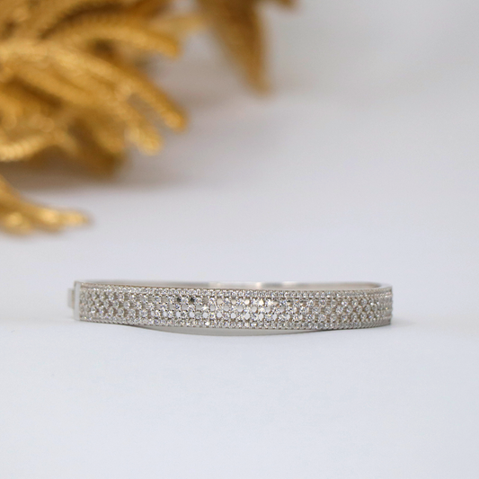 Silver Solitaire Checkered Bracelet