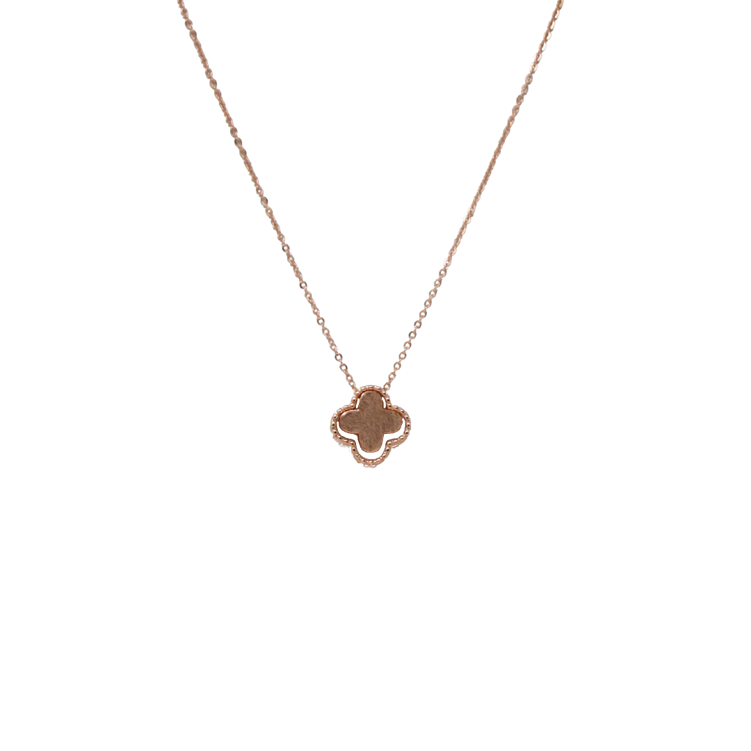 Rose Gold Dual Vancleef Chain And Locket
