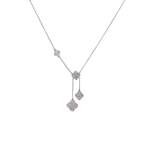 Silver Hanging Vancleef Chain And Locket