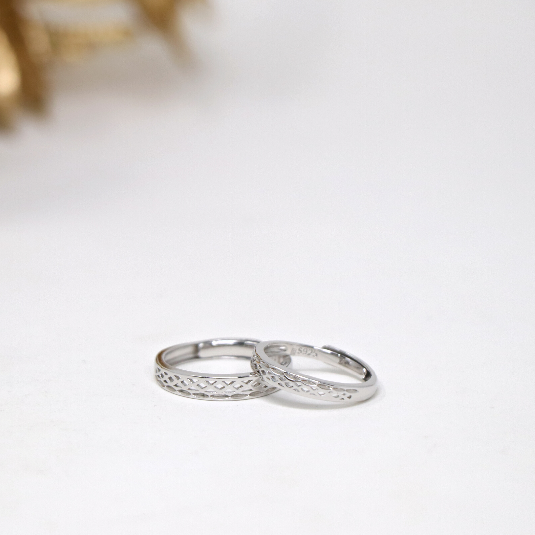 Silver Criss Cross Couple Ring