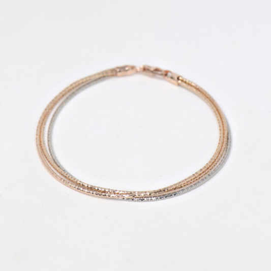 Dual Tone 3 Line Bracelet