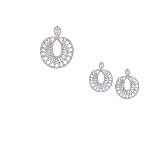 Silver Twirl Pendant Set