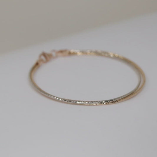 Dual Tone 3 Line Bracelet