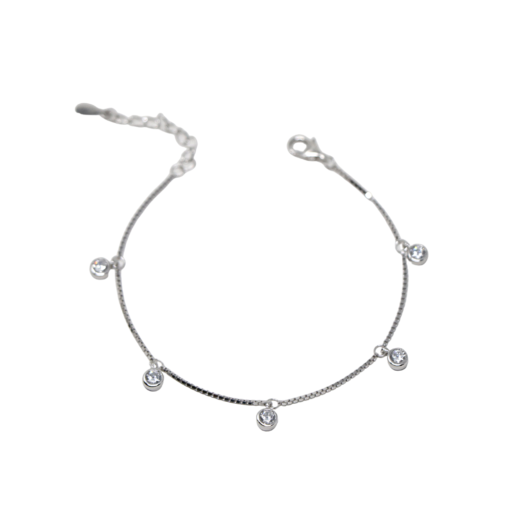 Silver Solitaire Charms Bracelet