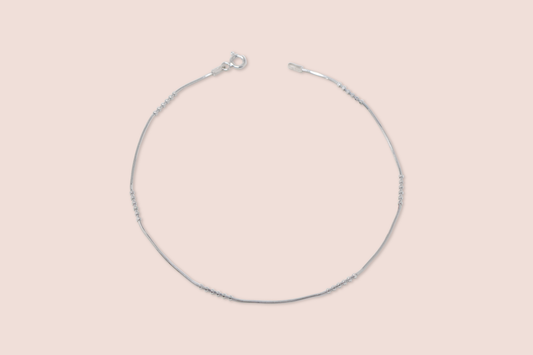 Silver Dual Pattern Snake Anklet