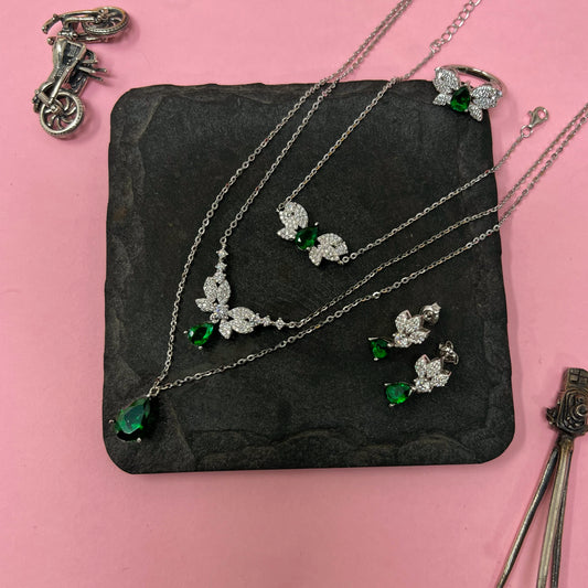 Emerald Butterfly Chain Combo