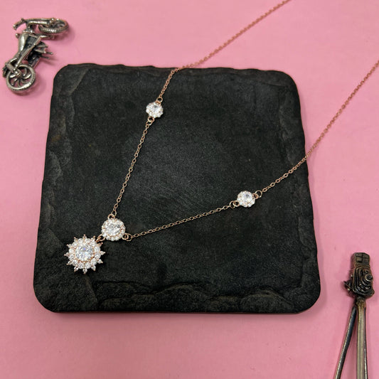 Rose Gold Double Solitaire Chain