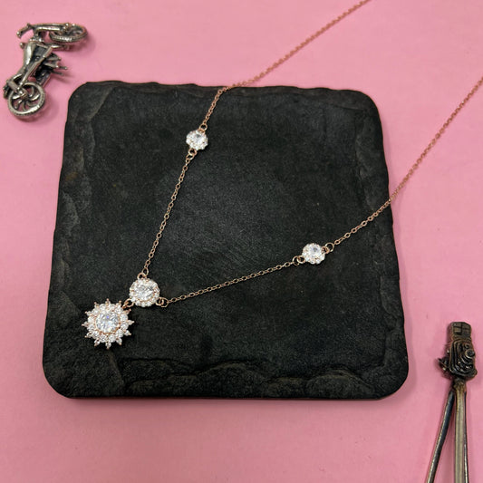 Rose Gold Double Solitaire Chain