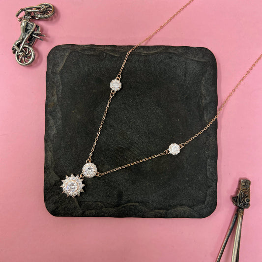 Rose Gold Double Solitaire Chain
