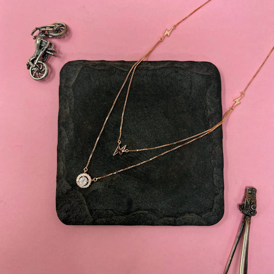 Rose Gold Solitaire Double Layer